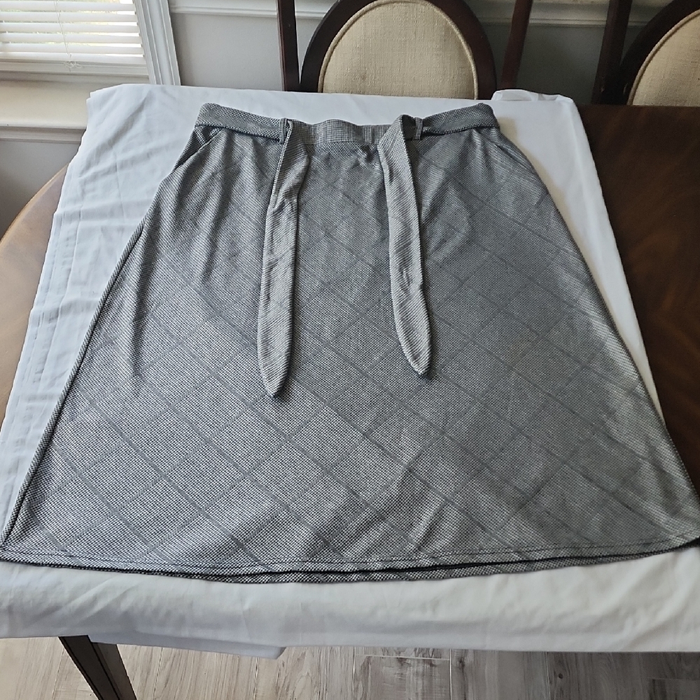 Cato Gray Belted A-Line Skirt